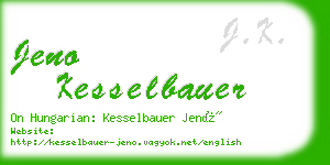 jeno kesselbauer business card